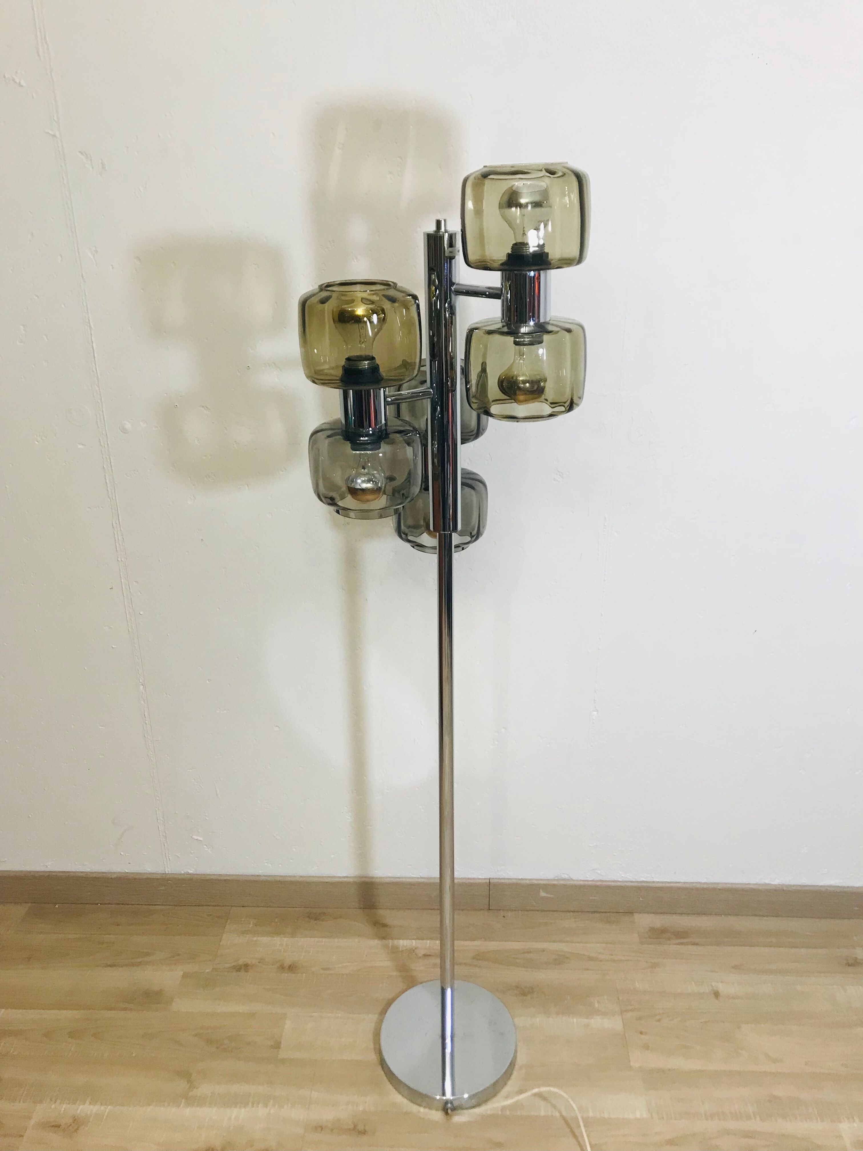 Floor lamp 6 lights 70s
