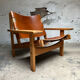 Fauteuil de chasse Kurt Østervig design danois chêne cuir