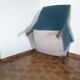 Sofa and its two vintage armchairs in blue velvet