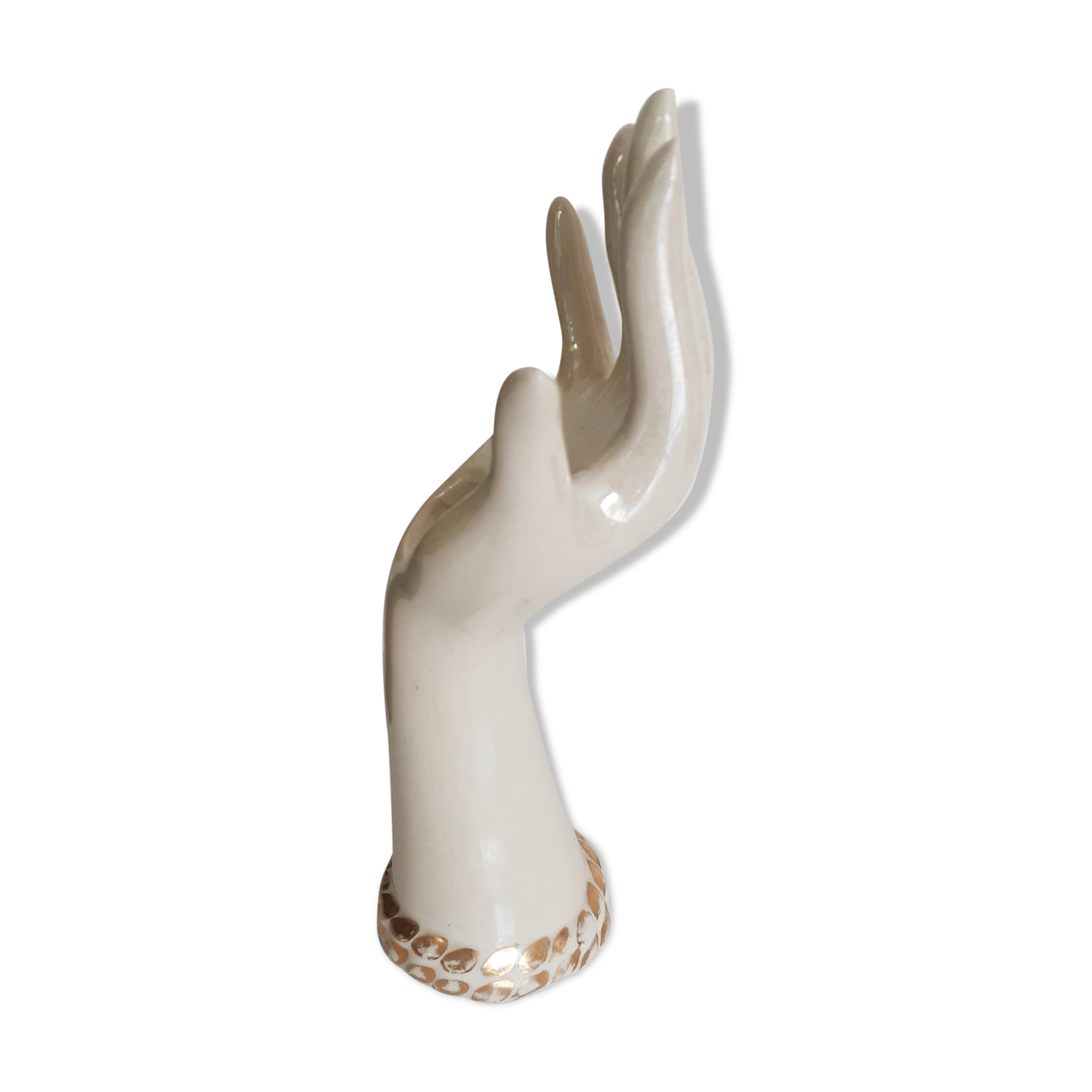 Baguier , soliflore , in pearly porcelain and gold