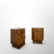 Tables de chevet Art déco italiennes en ronce de noyer, années 1930.