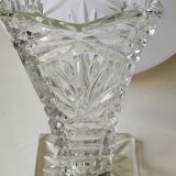 Pair of Czech Boho Art Deco vase, Bohemian crystal. Design and refined
