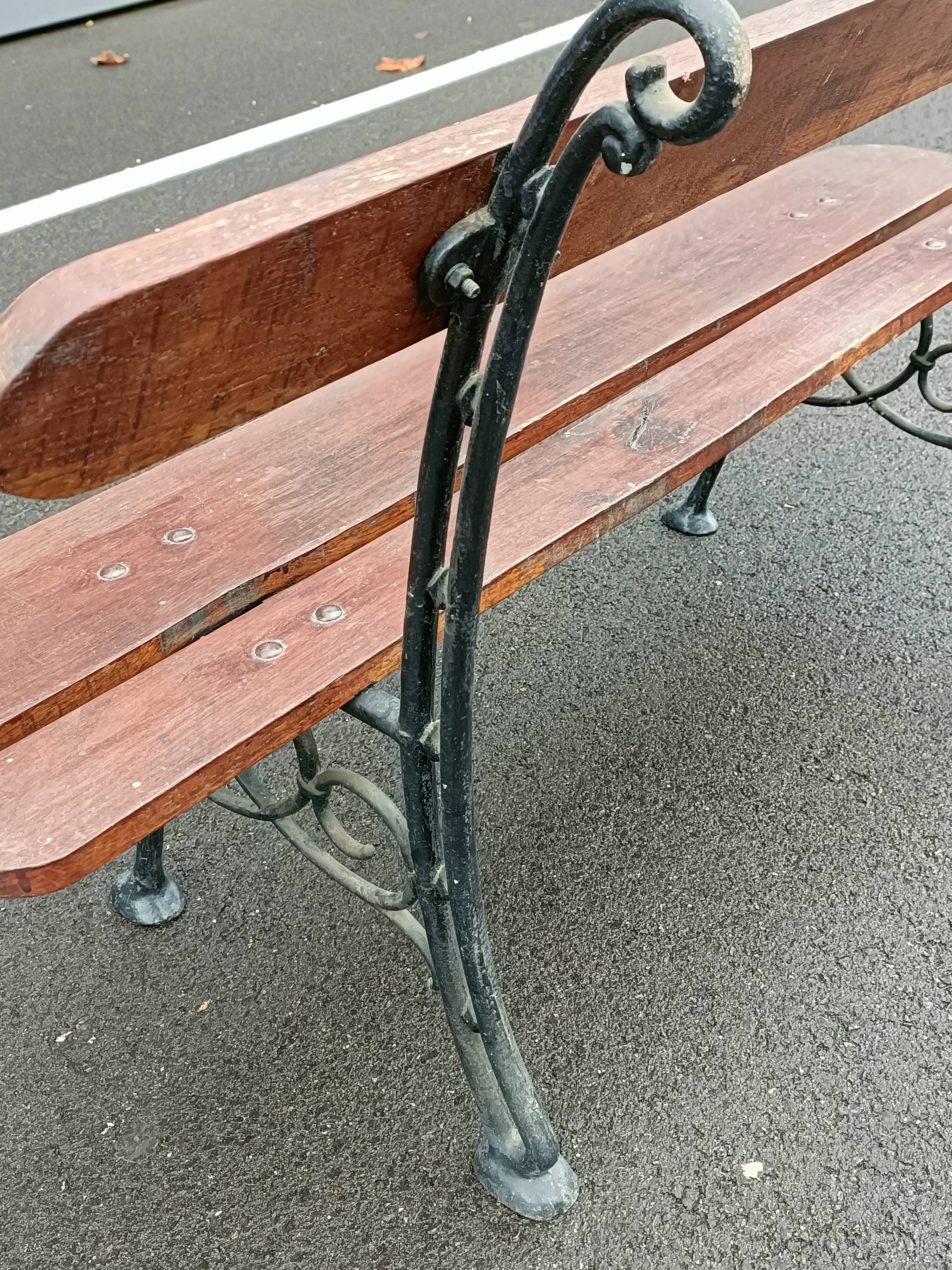 Old garden bench cast iron legs