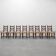 Set of 8 Brutalist Mid-Century Chairs in Wood and Wicker, Belgium ca. 1970