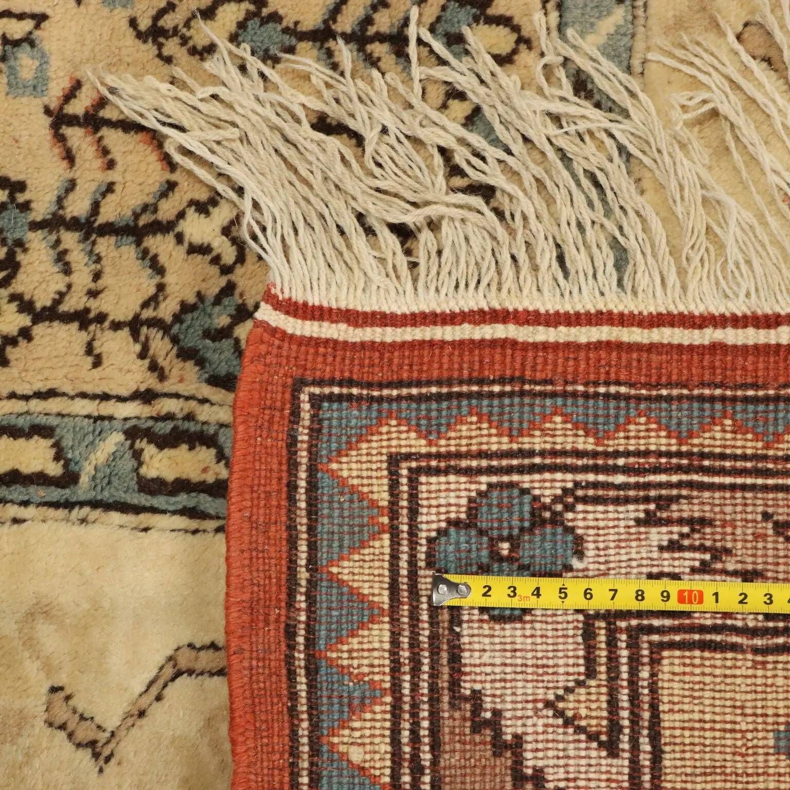 Antique Kars rug made of cotton and wool, hand-knotted, 102 x 100 in.