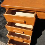 Oak desk 8 drawers double boxes 1950
