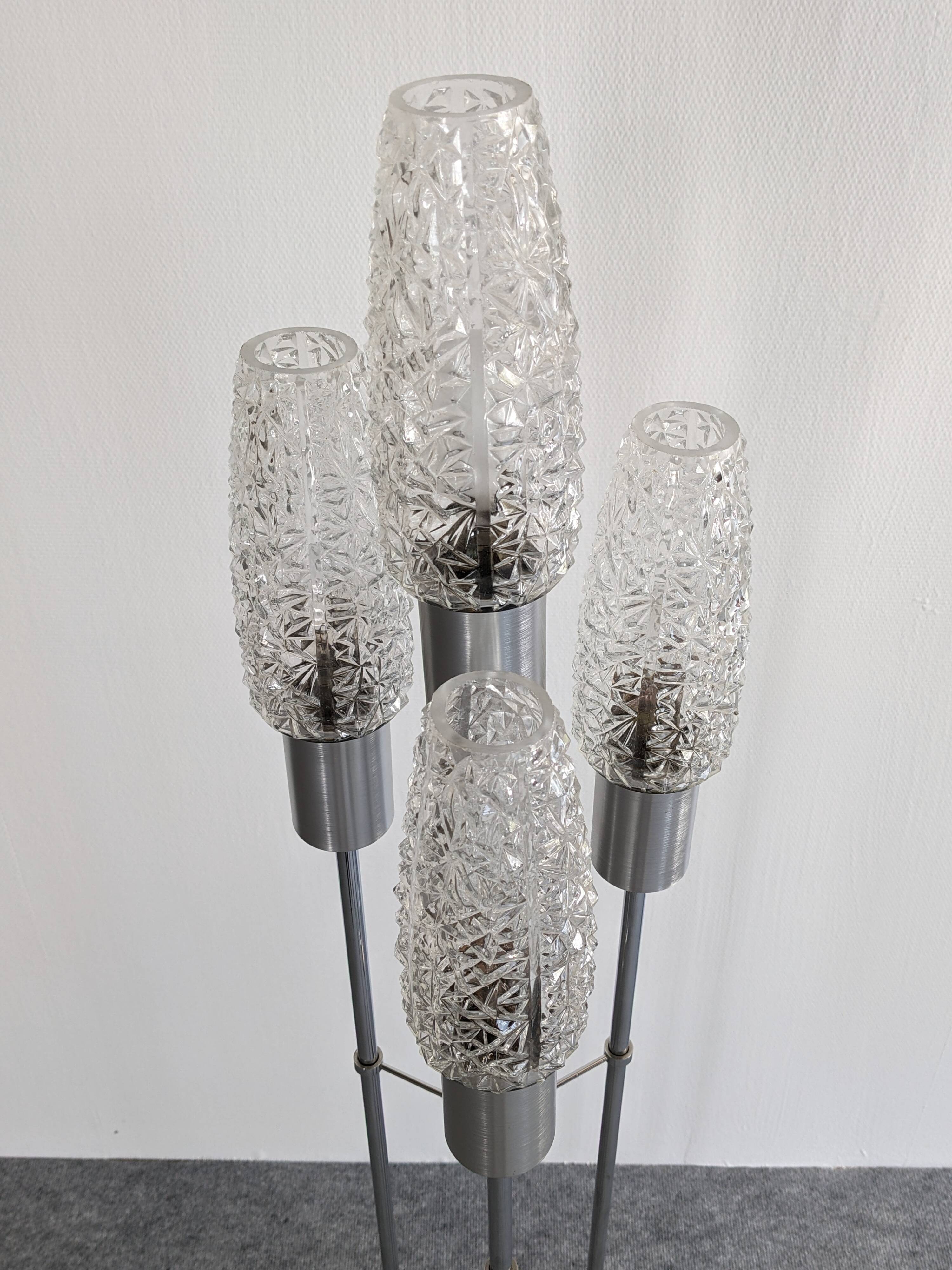 Four-light staircase lamp, France around 1970.