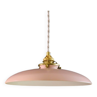 Old pendant lamp painted in pink and white - delivered with cable and new socket