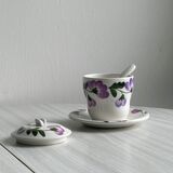 Sugar bowl, jam or honey pot hand painted "Richard Ginori", made in Italy.