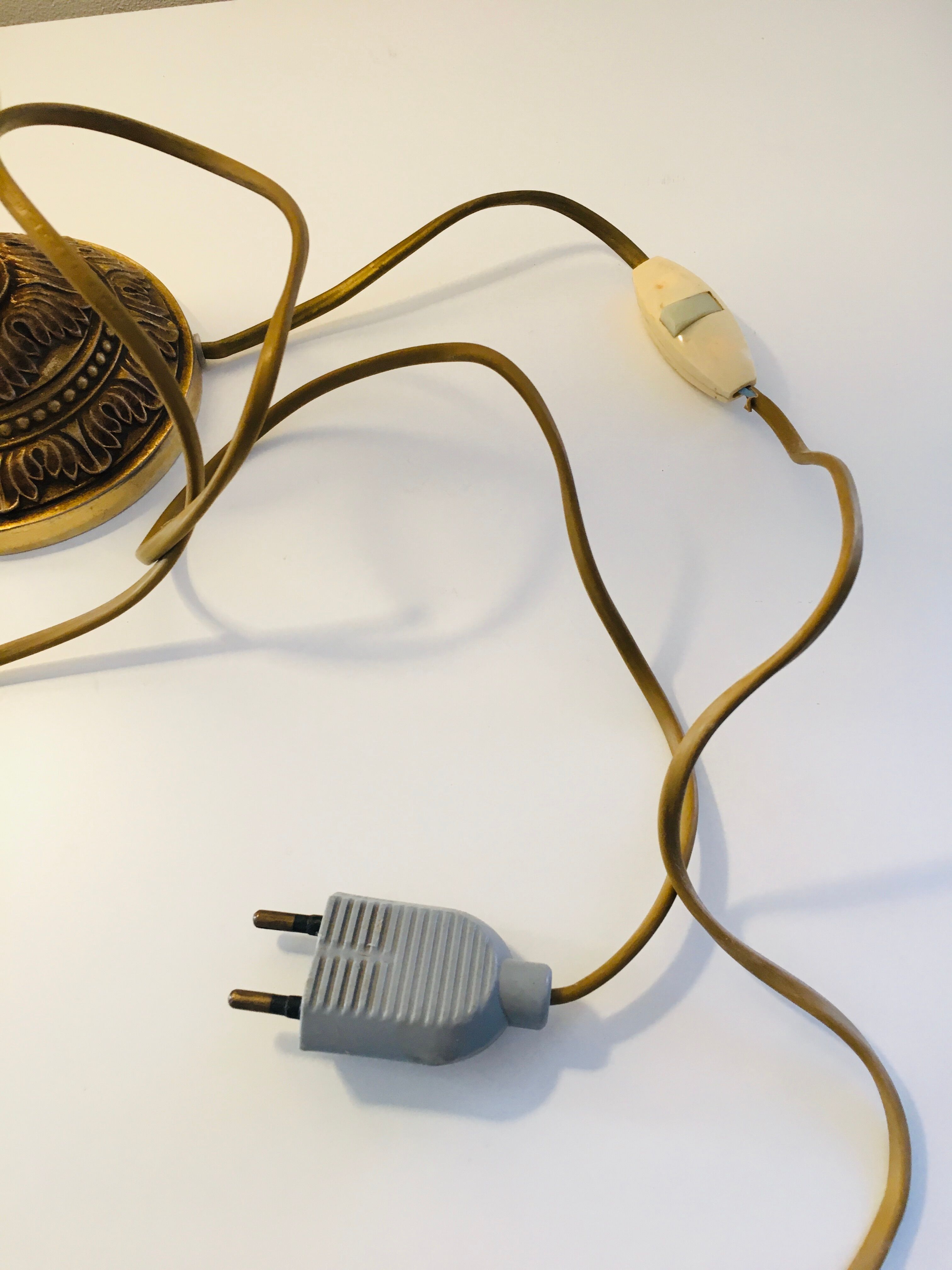 Set of 2 feet of marble brass lamp