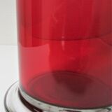 Lampe verre rouge et laiton vintage