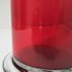 Red glass lamp and vintage brass