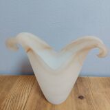 Brass and elongated marbled tulip floor lamp
