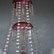 Chandelier pendants 19th golden colored glass and gilding
