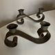 Pair of corrugated wrought iron candlesticks 1950