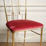 Chiavari high back chair solid brass & velvet