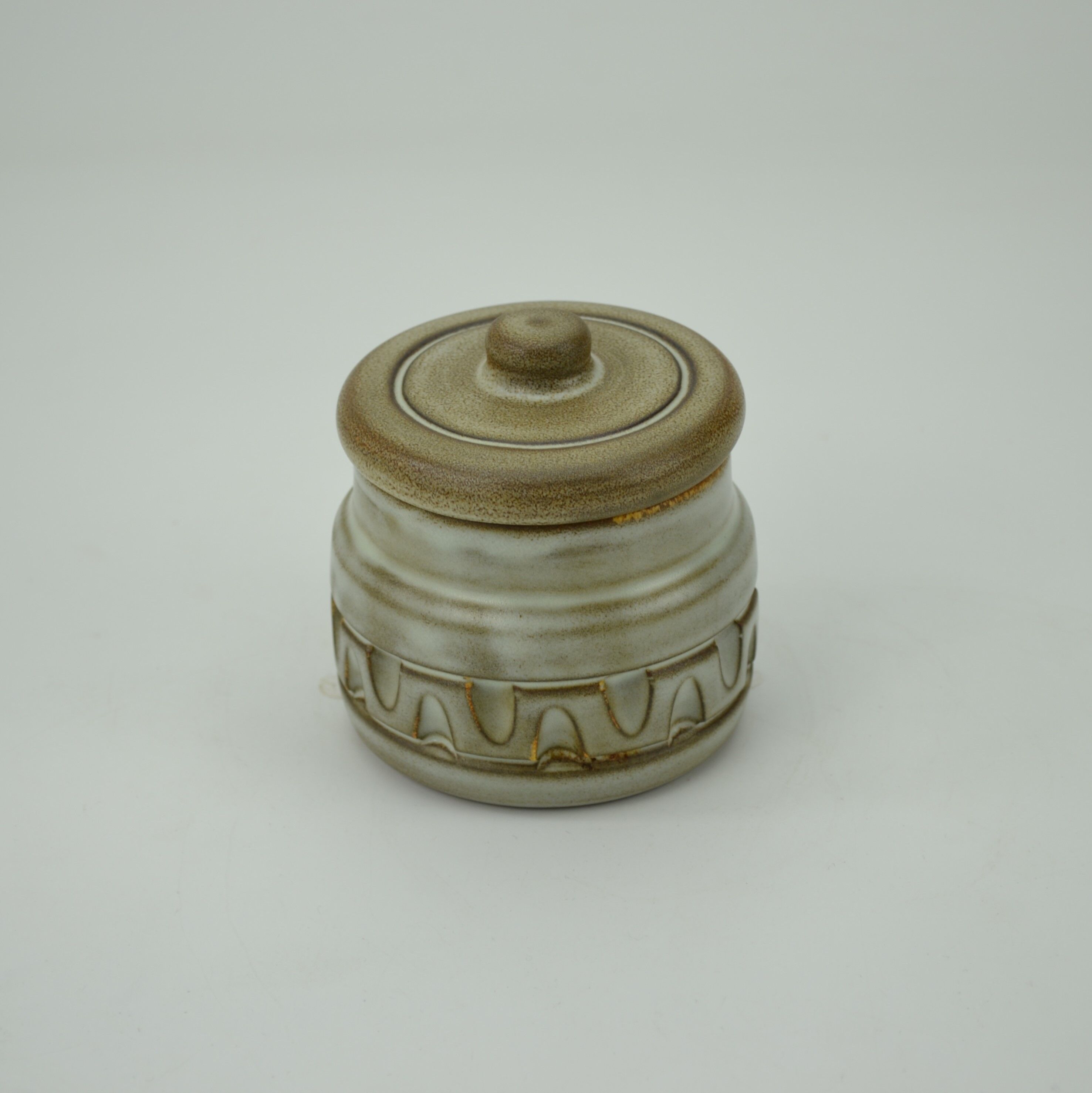 Ceramic coffee set with champlevé décor by Huguette Bessone