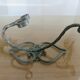 Pair of green lacquered wrought iron wall hooks, art deco, 1930s 40s