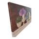 Oil painting on canvas flower and pot 100 x 50 cm