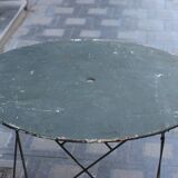 Folding wrought iron garden table