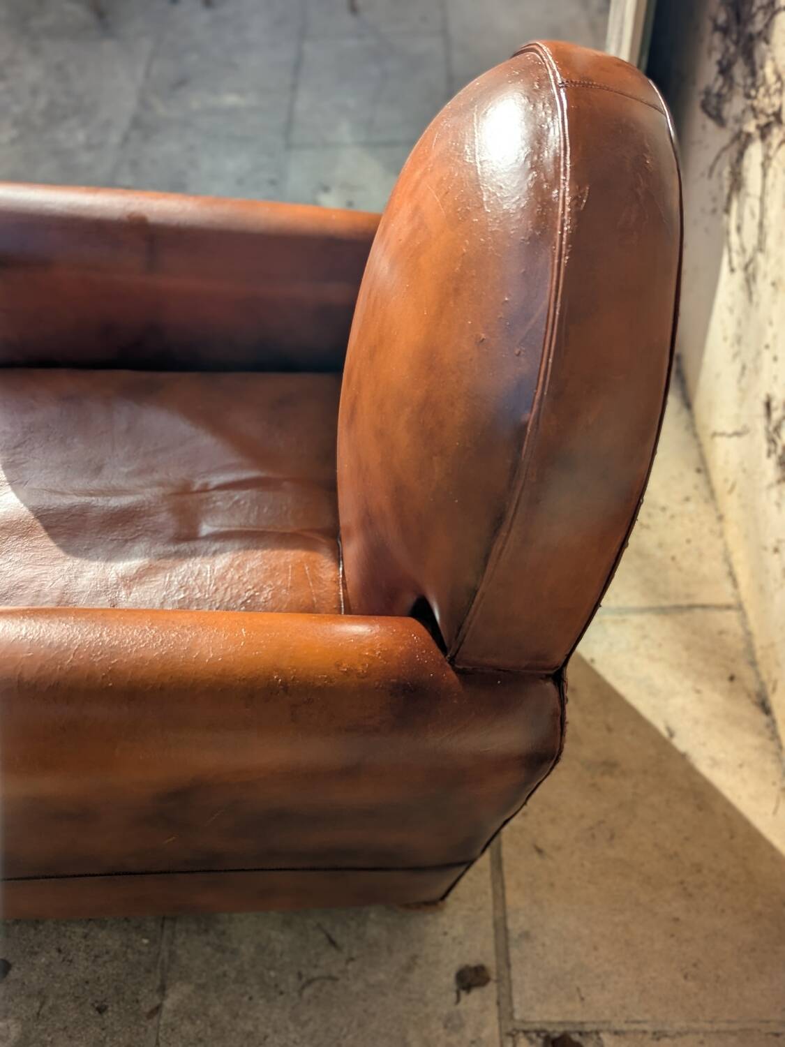 Fauteuil club en cuir