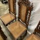 6 antique Henry II caned chairs