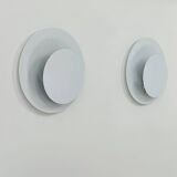 Paire d'appliques vintage, métal laqué blanc, Suède, 1970