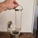 Chiller pitcher, lemonade jug, silver metal glass, Art Nouveau wine carafe.