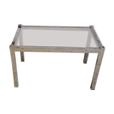 table basse verre et metal