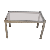 table basse verre et metal