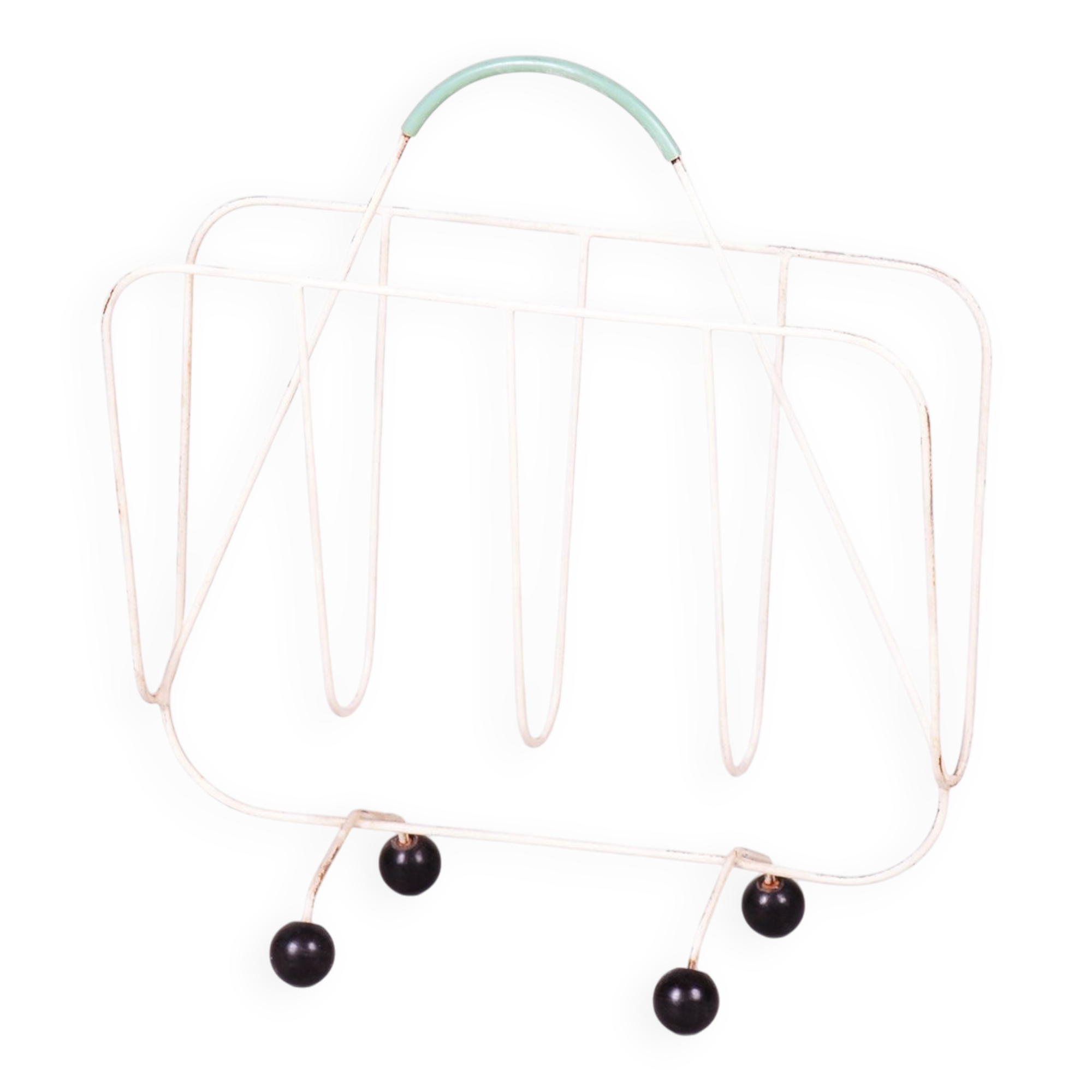 Mid-Century Czech Magazine Stand in Painted Metal, 1950s