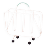 Mid-Century Czech Magazine Stand in Painted Metal, 1950s