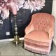 Fauteuil crapaud velours rose