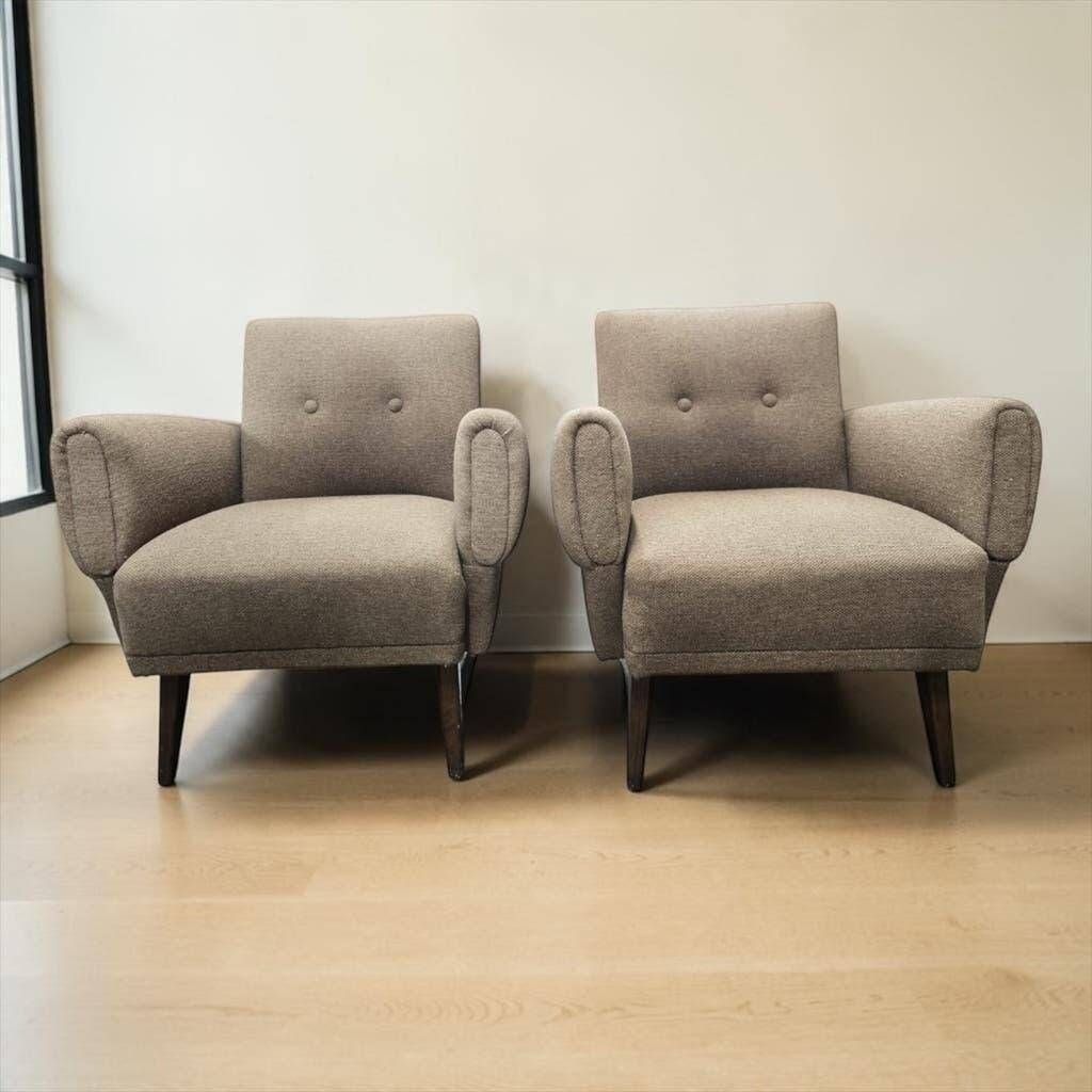Ensemble de 2 fauteuils/canapés gris vintage