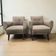 Ensemble de 2 fauteuils/canapés gris vintage