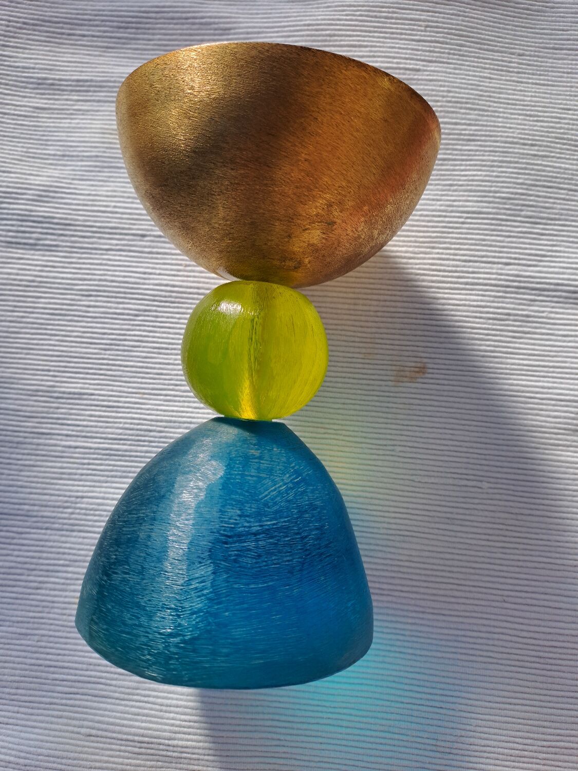 6 resin and gilded metal cups, Migeon and Migeon