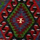 Geometric Blue & Green Vintage Kilim Rug, 154x305Cm