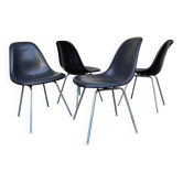 4 DSX chairs in fibreglass, Charles & Ray Eames for Herman Miller, 1980s.