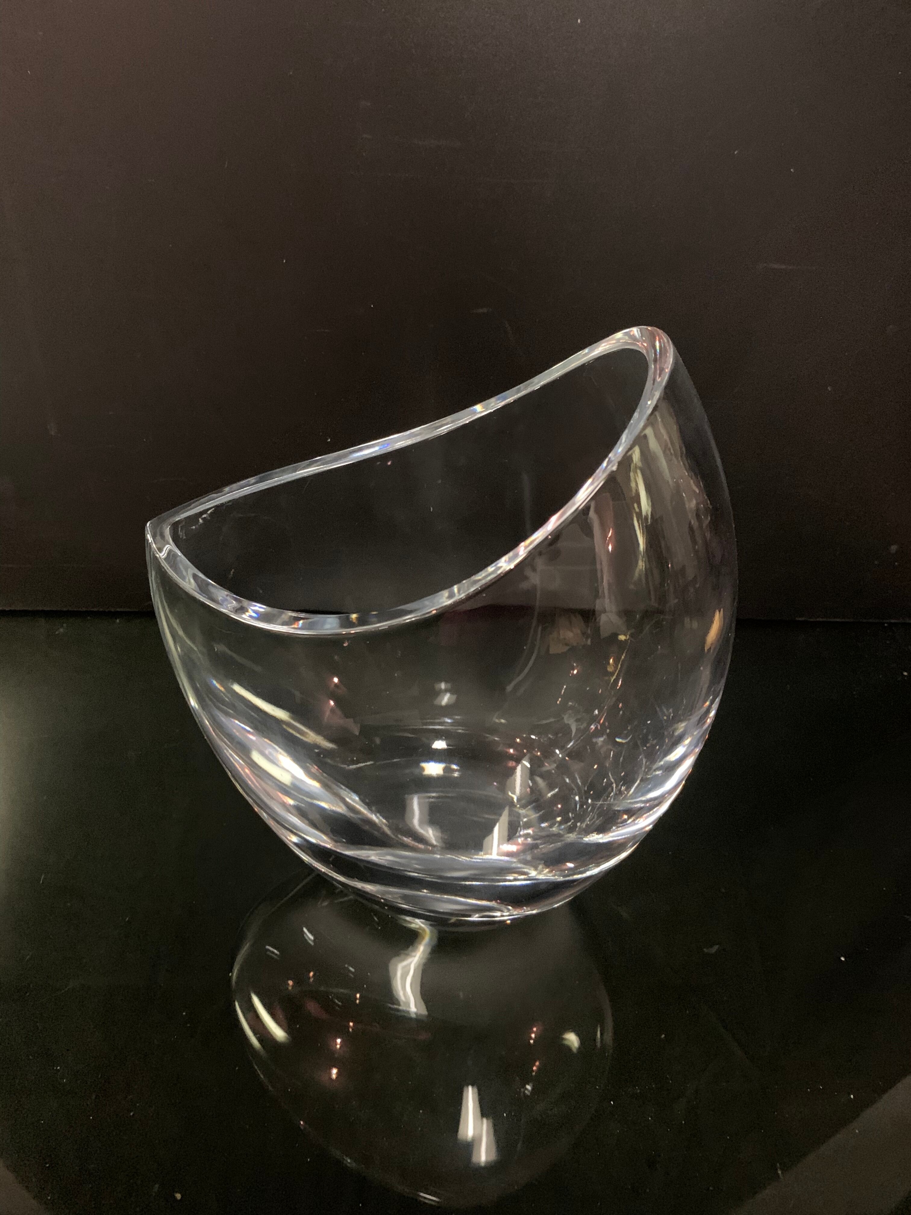 Christofle, asymmetrical glass vase