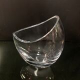 Christofle , vase en verre asymétrique