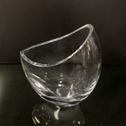 Christofle , vase en verre asymétrique