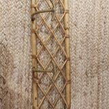 Bamboo and wicker wall coat rack