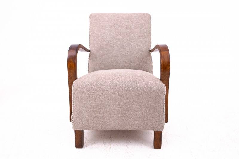 A pair of Art Deco armchairs designed by J. Halabala from the 1930s, Czechoslovakia. After renovation.