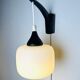 Set Of Single-Arm Wall Lamps In Teak And Opaline Glass By Uno & Östen Kristiansson For Luxus, Sweden 1960S