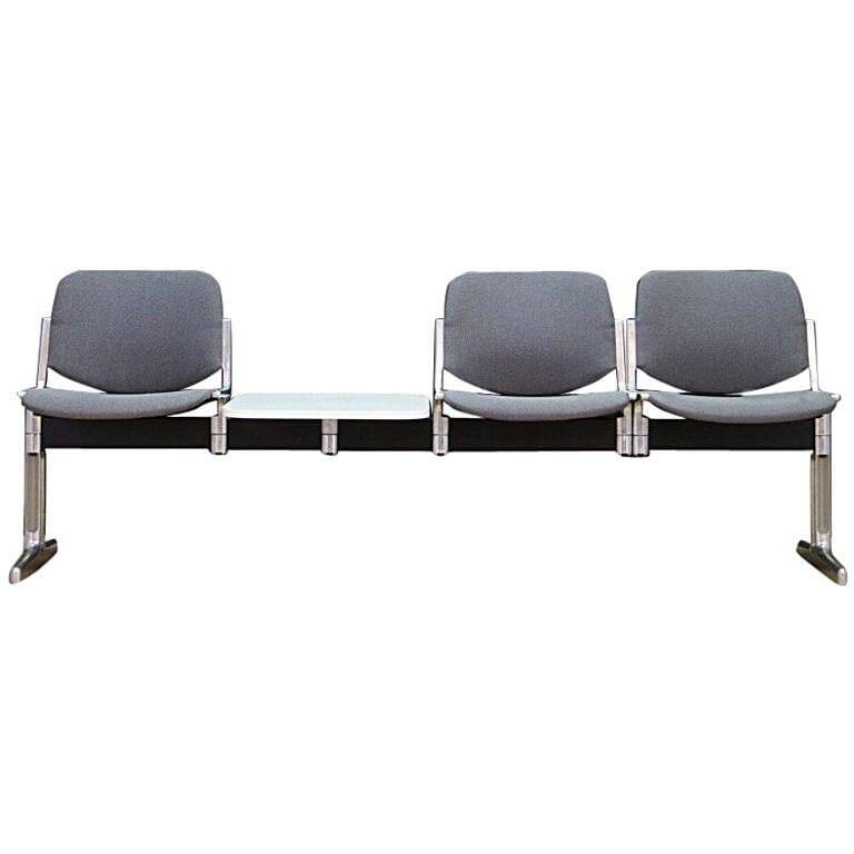 Grey aluminium bench, Danish design, 1960s, production: Denmark