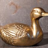 Vintage solid brass duck