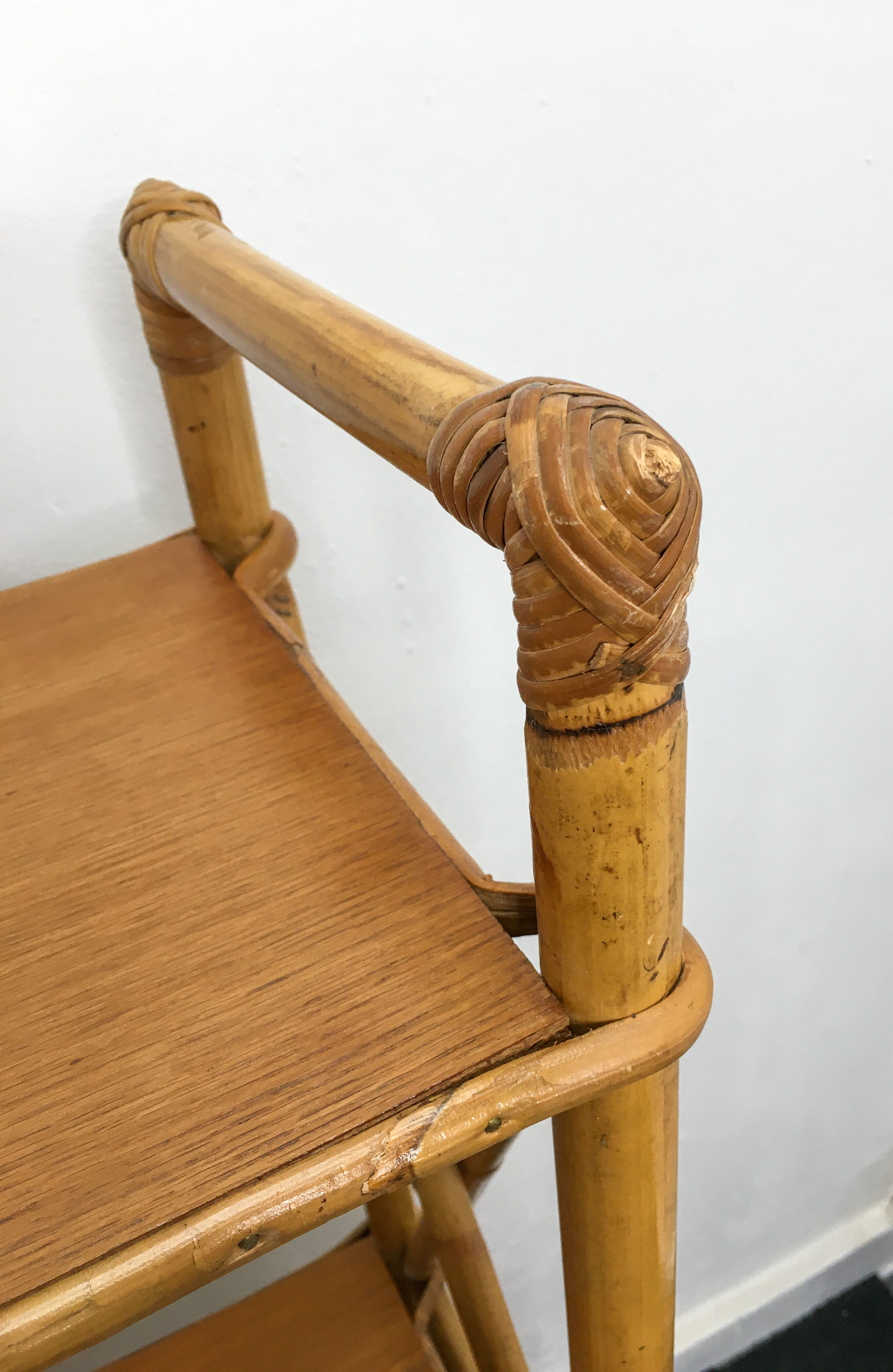 Bamboo and rattan shelf