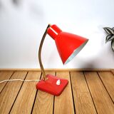 Small vintage 1970s red and gold flexible lamp