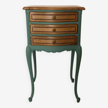 Louis XV style bedside table Celadon Green