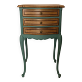 Louis XV style bedside table in celadon green